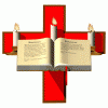 Bible candle cross